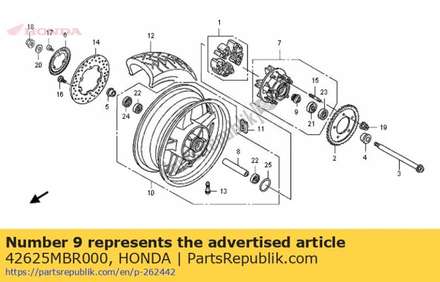 Collar b, rr. wheel dista 42625MBR000 Honda