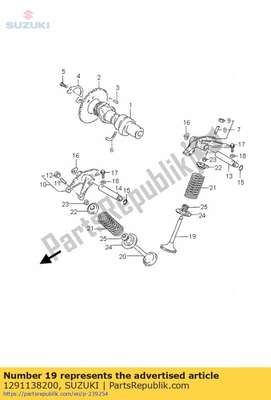 Valvola di aspirazione 1291138200 Suzuki