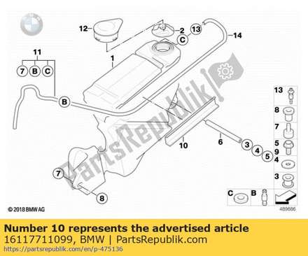Mount for fuel tank, lateral 16117711099 BMW