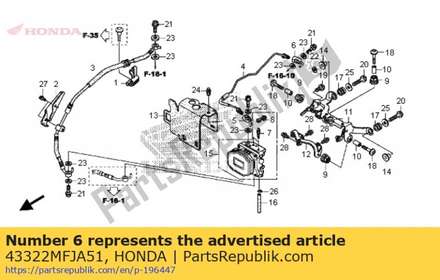 Joint b, rr. brake pipe 43322MFJA51 Honda