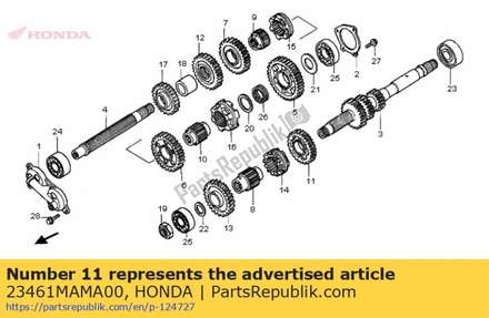 Gear, mainshaft fourth (2 23461MAMA00 Honda