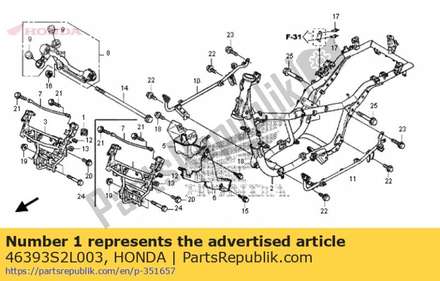 Clip s brake pipe 46393S2L003 Honda