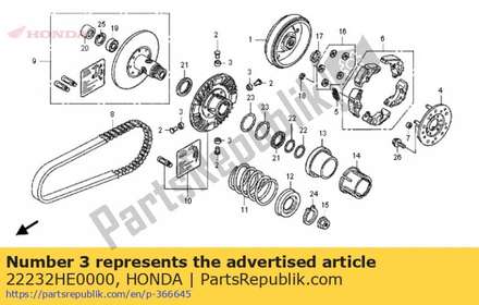 Roller, guide 22232HE0000 Honda