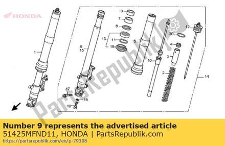Pipe comp., r. slide 51425MFND11 Honda