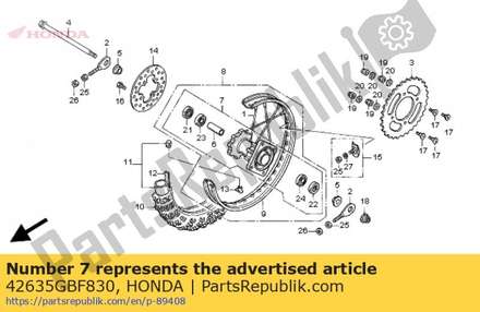 Hub sub assy., rr. wheel 42635GBF830 Honda