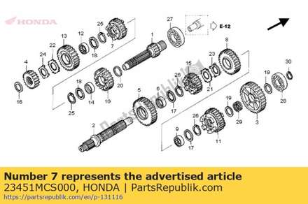 Gear, mainshaft third (21 23451MCS000 Honda