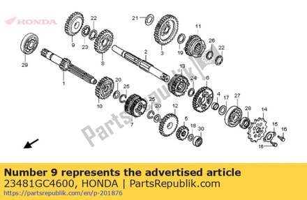 Gear, countershaft fourth (27t) 23481GC4600 Honda