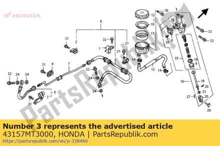Clamper, rr. brake hose(b) 43157MT3000 Honda