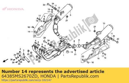 Cover comp., r. pivot under *nh105*(nh105 mat black (#15#20)) 64385MS2670ZD Honda