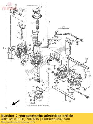 Carburateur 1 4RB149010000 Yamaha