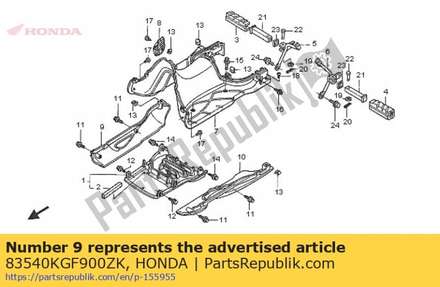 Cover, r. lower *nh198p * 83540KGF900ZK Honda