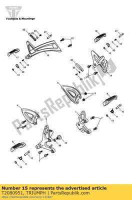 Spares kit, footrest hangers T2080951 Triumph