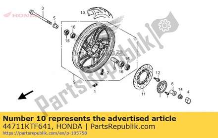 Tire, fr. (dunlop) (100/8016 m/c 50p) 44711KTF641 Honda