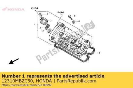 Cover comp., cylinder hea 12310MBZC50 Honda