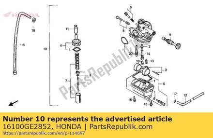 Carburateur (s 16100GE2852 Honda