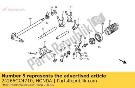 Shaft, gearshift fork (c) 24266GC4710 Honda