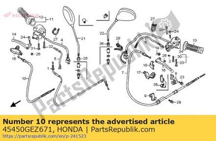 Cable comp., fr. brake 45450GEZ671 Honda