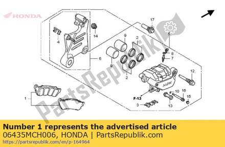 Pad set, rr. 06435MCH006 Honda