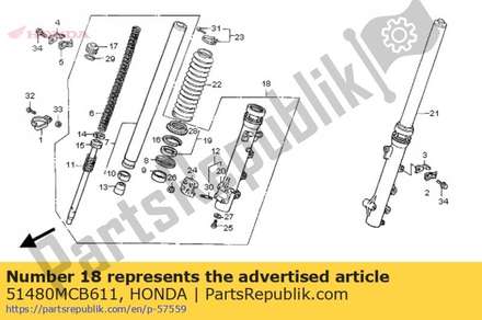 Fork sub assy., r. fr. (# 51480MCB611 Honda