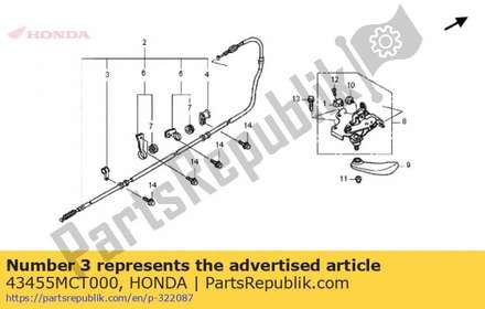 Clamper, rr. brake cable 43455MCT000 Honda
