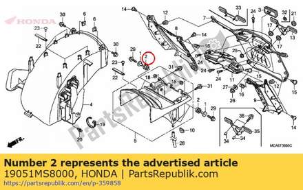 Rubber, radiator mounting 19051MS8000 Honda