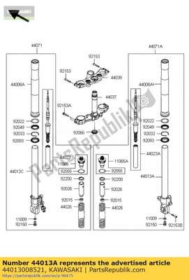 Pipe-fork inner,rh,f.bla 44013008521 Kawasaki