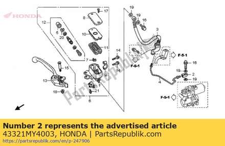 Joint a, master cylinder 43321MY4003 Honda
