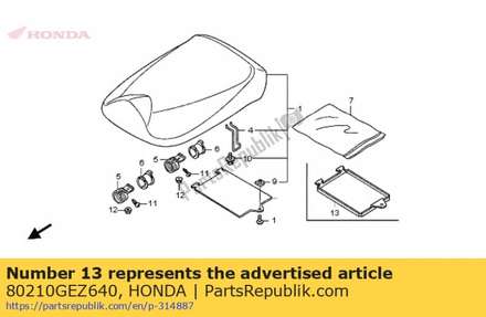 Cover, owners manual 80210GEZ640 Honda