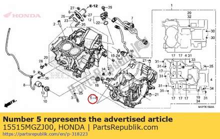 Orifice a, 1.0mm 15515MGZJ00 Honda