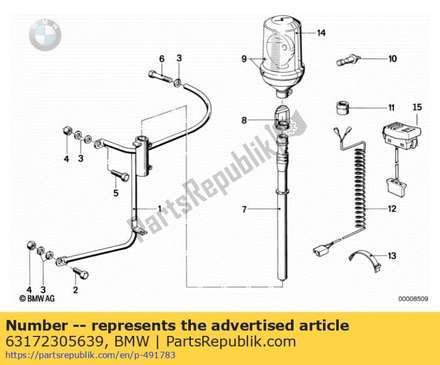 Prioriteitsvoertuigverlichting, rood 63172305639 BMW