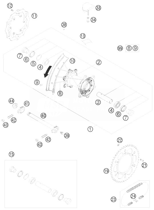 ruota posteriore - KTM EXC 125 EXC EUROPE 125