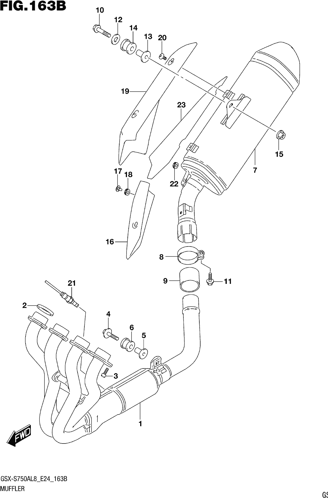 Fig.163b Muffler (gsx-s750zal8 E24)