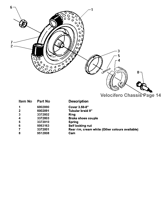 Rear Wheel 8" (Chassis)