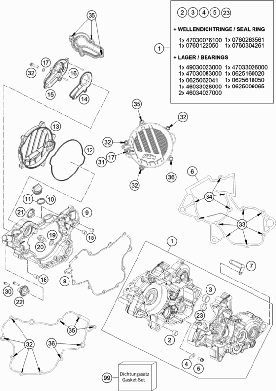 cassa del motore - KTM 85 SX 17/14 (EU) 85 SX 17/14 (EU) 85