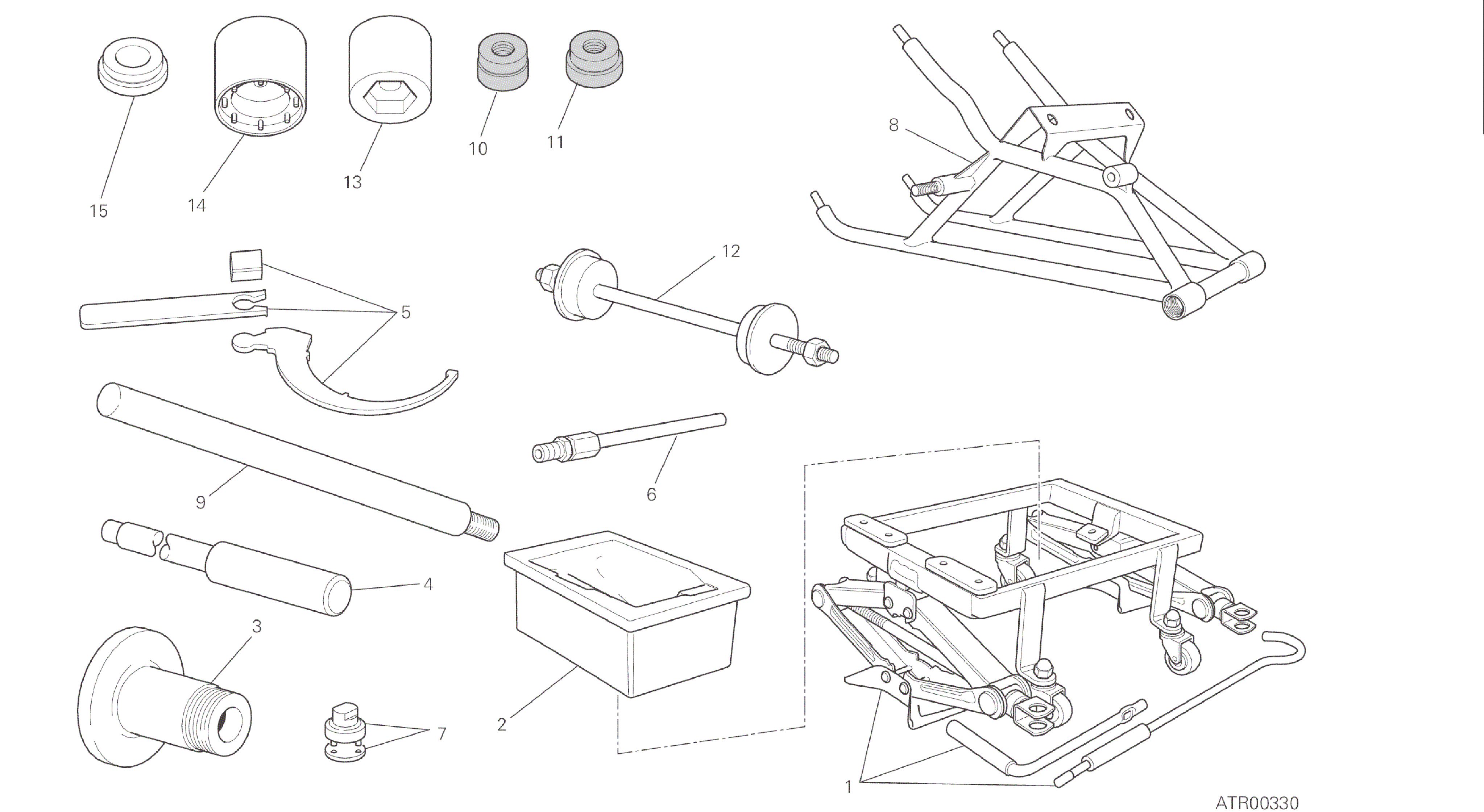 tekening 01c - gereedschap voor werkplaatsonderhoud [mod: 1299s; xst: aus,  eur, fra, jap, twn] groepstools - DUCATI PANIGALE PANIGALE S ABS 1299